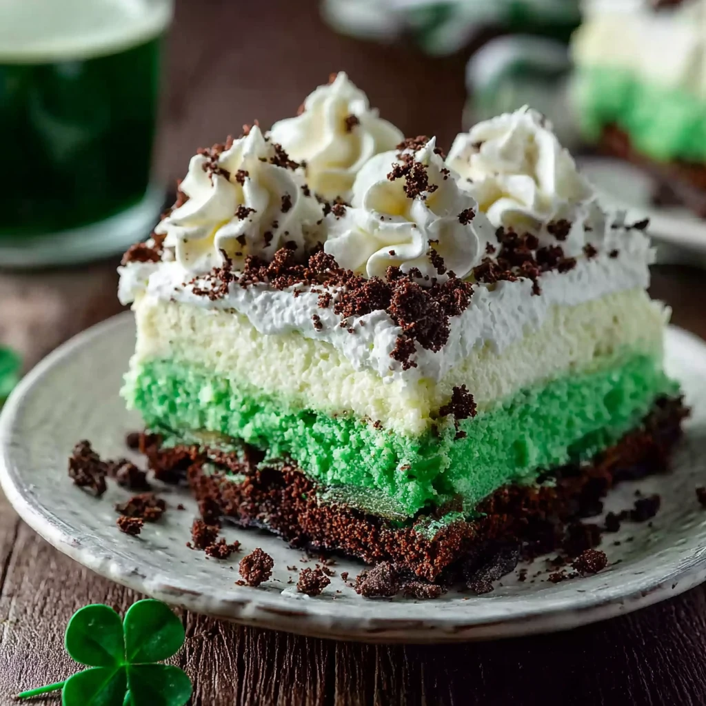 No-bake Shamrock Lasagna Recipe Easy St. Patrick's Day Desserts Shamrock Lasagna Dessert Ideas No-bake Irish Dessert Recip...