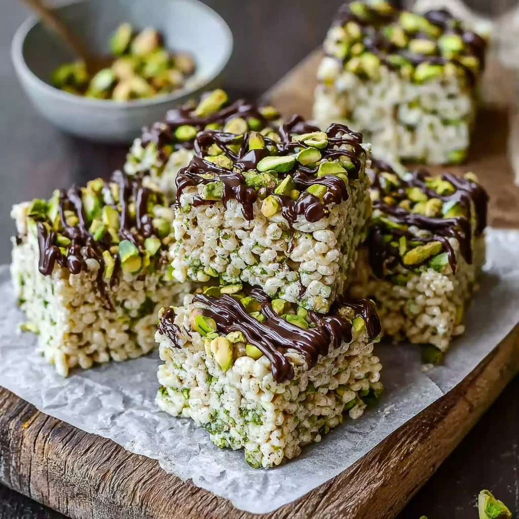 Pistachio Rice Krispie Treats Recipe Dark Chocolate Pistachio Bars Chewy Pistachio Dessert Ideas Nutty Rice Krispie Treats...