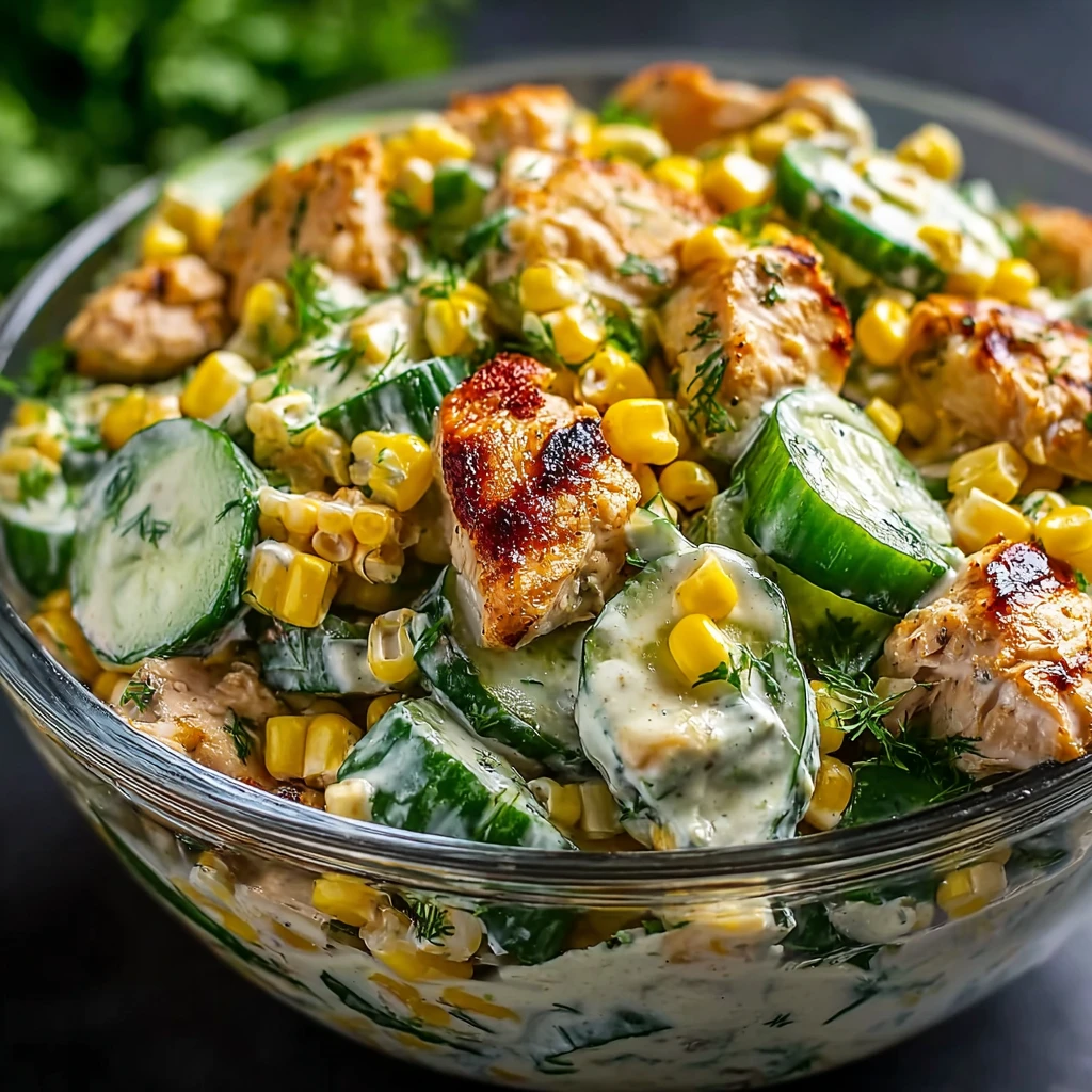 Street Corn Cucumber Chicken Salad Recipe Creamy Cucumber Chicken Salad Ideas Fresh Chicken Salad With Street Corn Irresis...